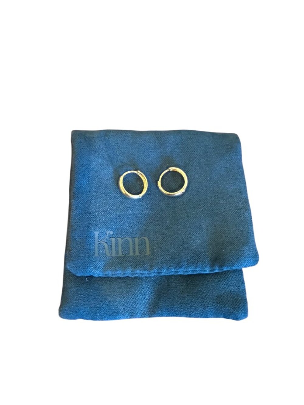 Kinn 14K Solid Gold Classic Huggie Earrings 9mm Hoops + Jewelry Pouch